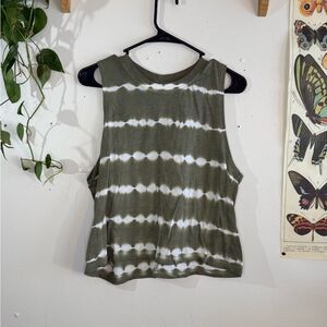Green tie dye muscle tank top